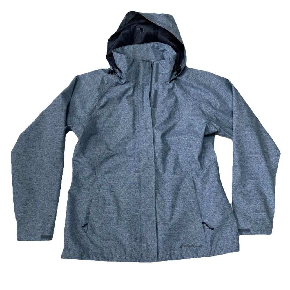 Eddie Bauer WeatherEdge Jacket Women’s M Blue Lightweight Hooded Rain Jacket - Picture 12 of 13